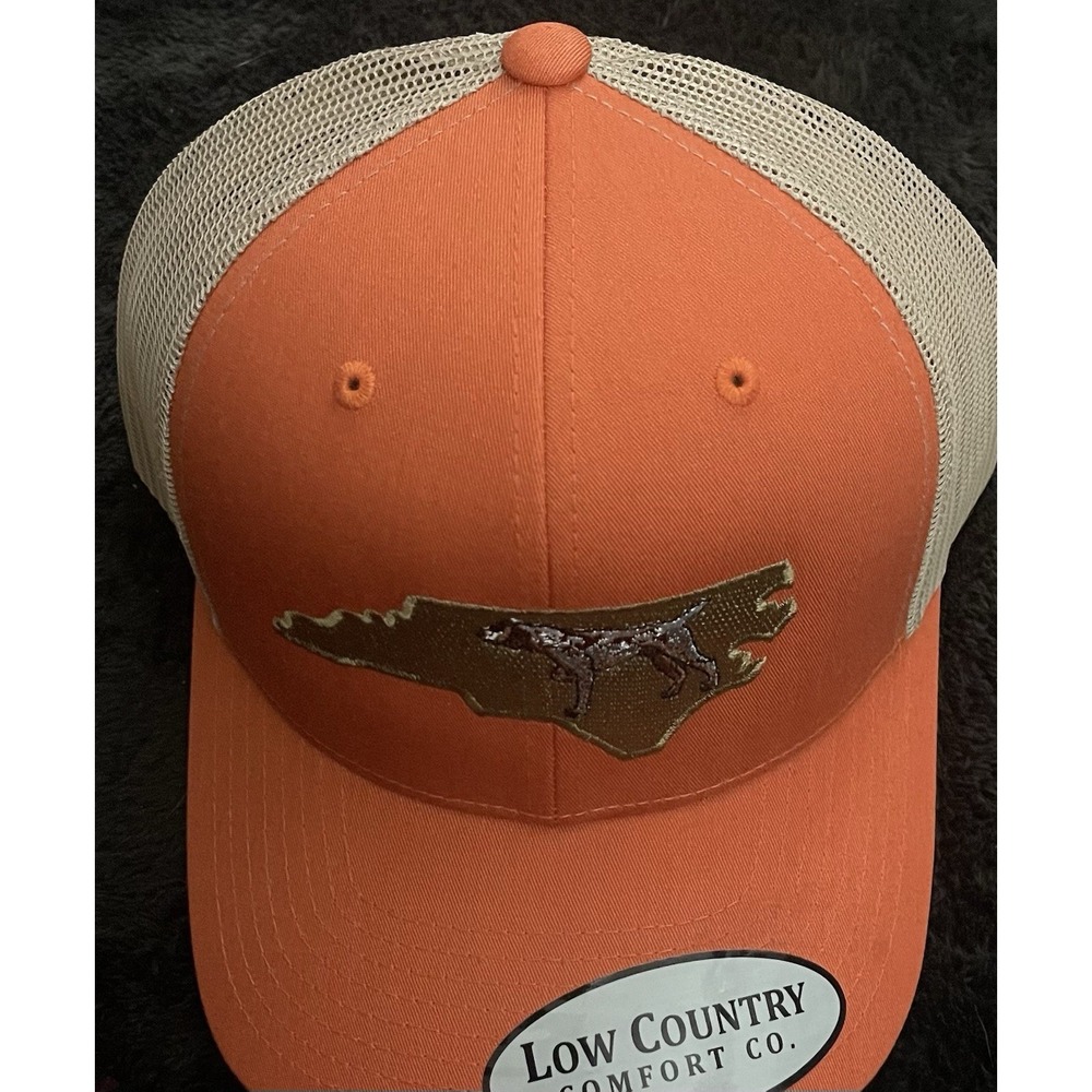 Low Country Comfort Company Orange Snap Back Cap With Hunting Dog Size 8 NWT's